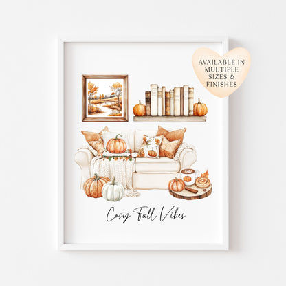 Autumn print, Cosy Fall vibes home lounge fall cosy Autumn unframed wall art poster print, autumn decor, autumn home decor, fall favourites