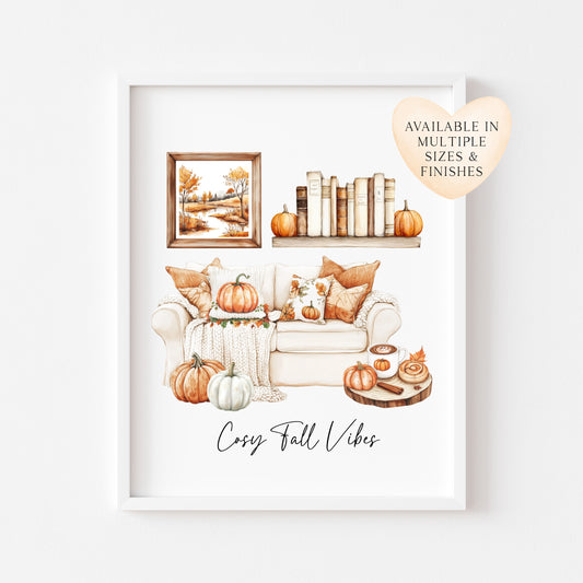 Autumn print, Cosy Fall vibes home lounge fall cosy Autumn unframed wall art poster print, autumn decor, autumn home decor, fall favourites