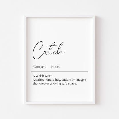 Cwtch Welsh Definition Print Unframed Home bedroom Wall Art