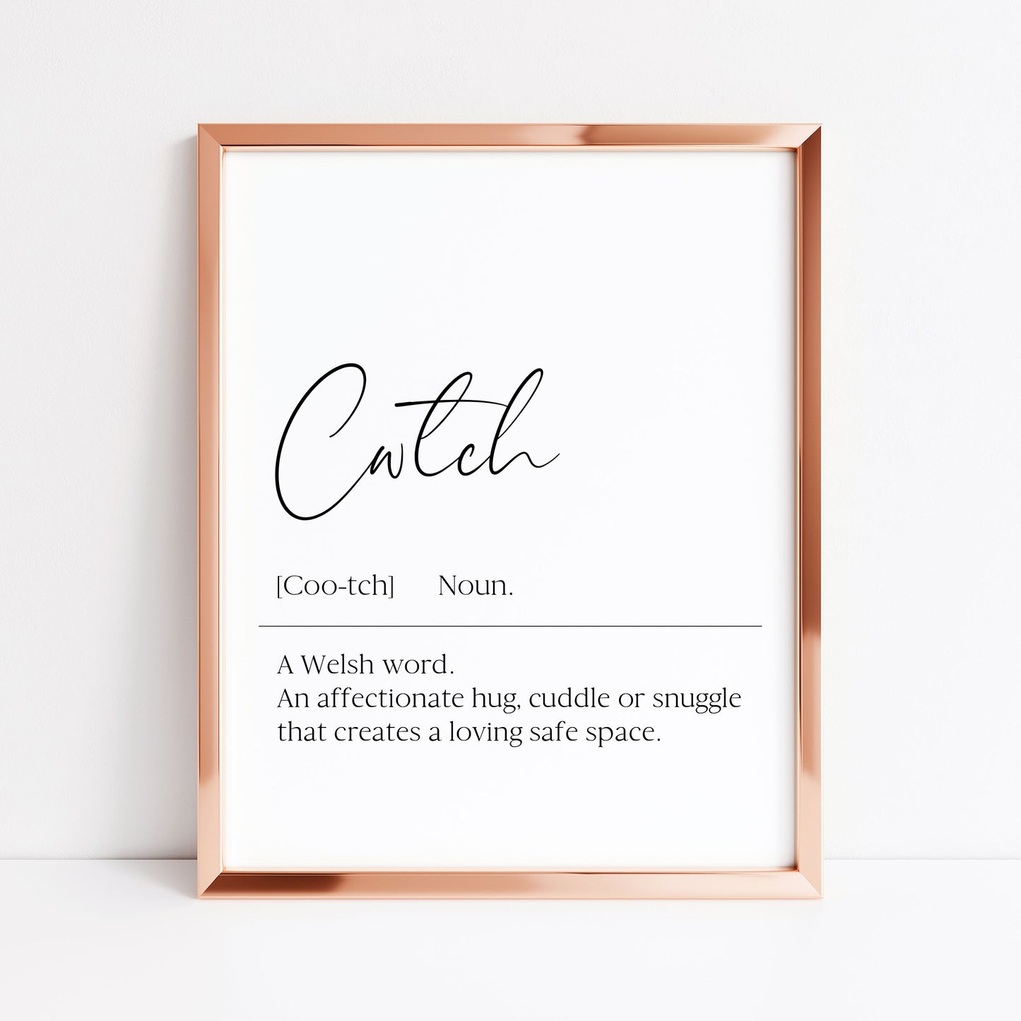 Cwtch Welsh Definition Print Unframed Home bedroom Wall Art