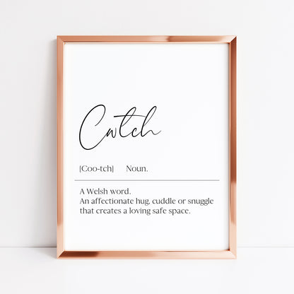 Cwtch Welsh Definition Print Unframed Home bedroom Wall Art