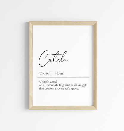 Cwtch Welsh Definition Print Unframed Home bedroom Wall Art