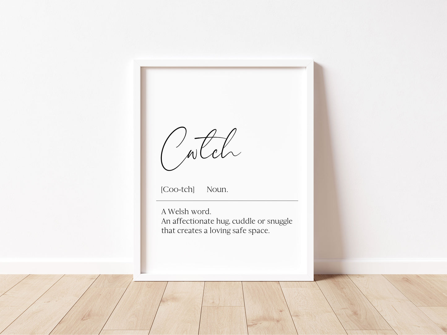 Cwtch Welsh Definition Print Unframed Home bedroom Wall Art