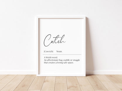 Cwtch Welsh Definition Print Unframed Home bedroom Wall Art