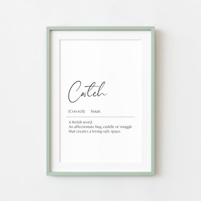 Cwtch Welsh Definition Print Unframed Home bedroom Wall Art
