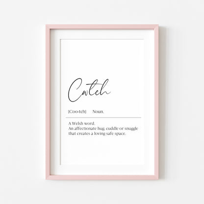 Cwtch Welsh Definition Print Unframed Home bedroom Wall Art