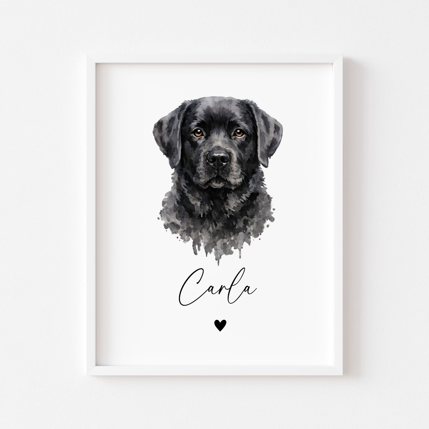 Personalised Labrador Retriever Print Custom Name Pet portrait - 3 colours, unframed wall art