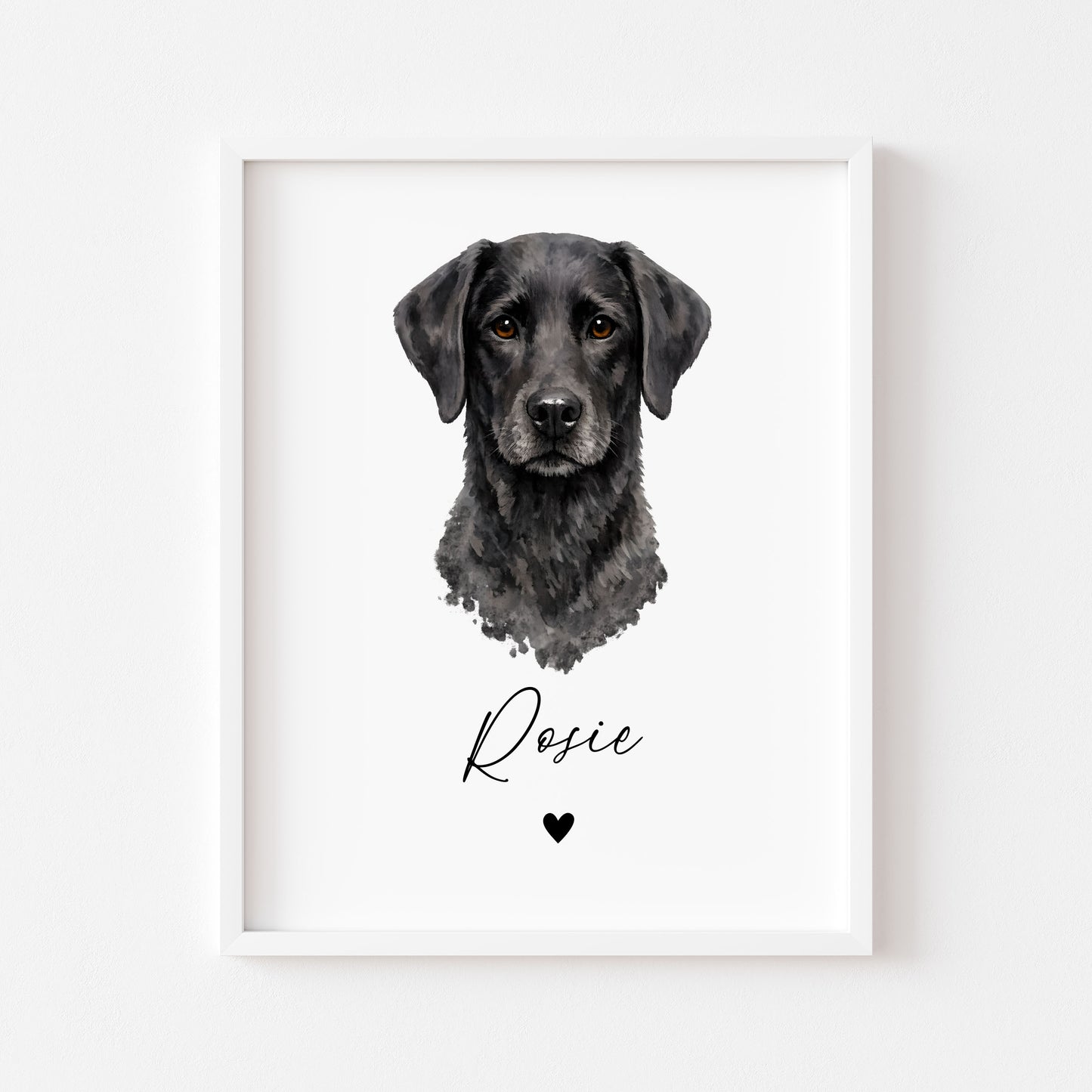 Personalised Labrador Retriever Print Custom Name Pet portrait - 3 colours, unframed wall art