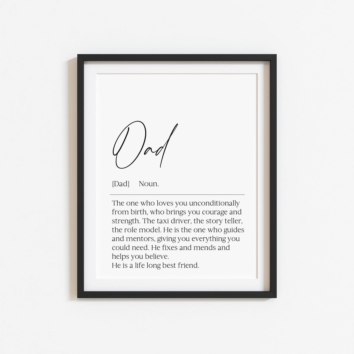 Dad Daddy Definition Print, Father's Day Gift, Birthday gift Unframed Wall Art