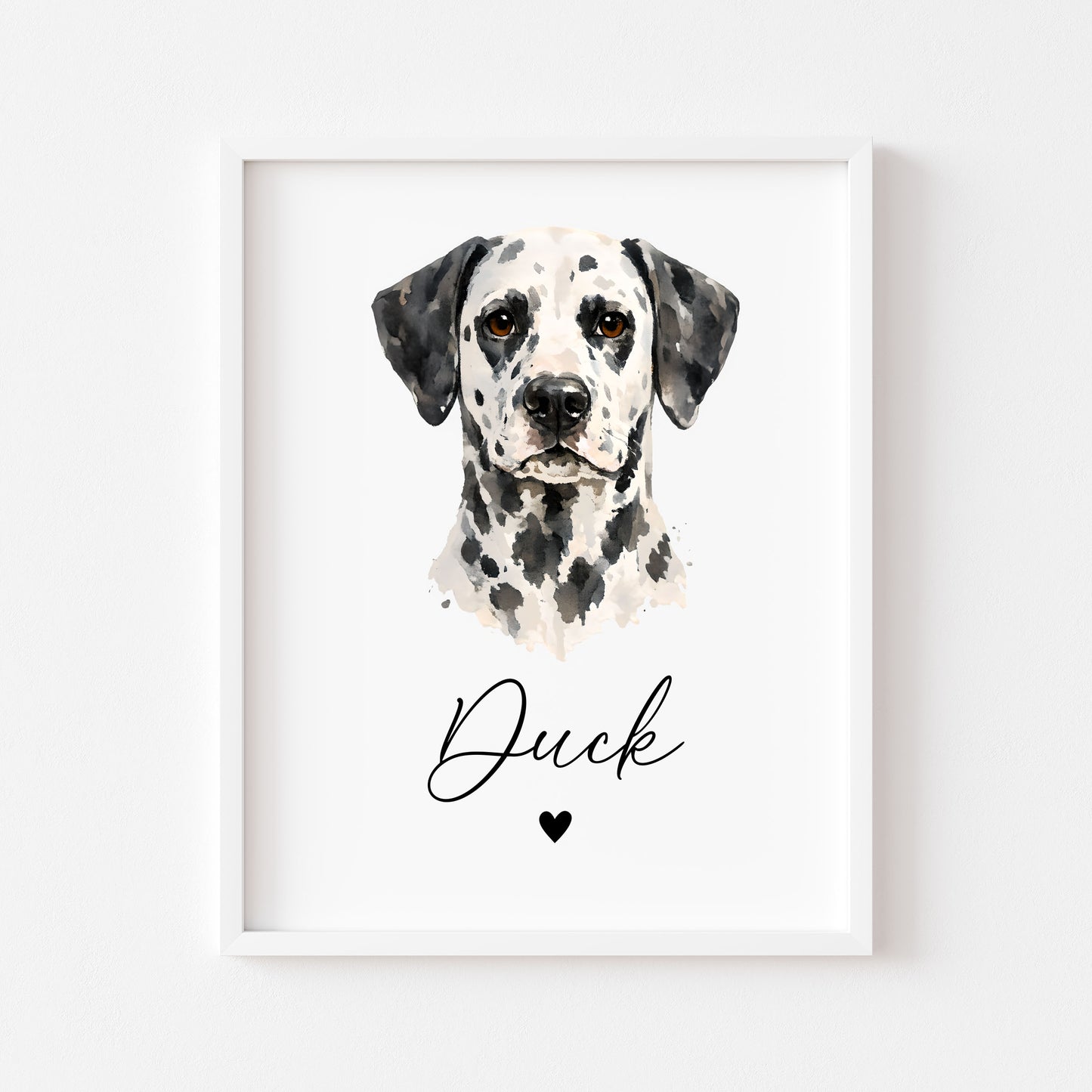 Personalised Dalmatian Dog Print Pet portrait watercolour unframed wall art poster