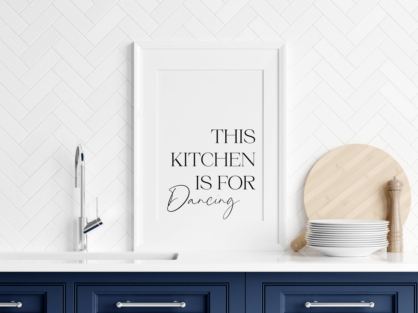 This kitchen is for dancing funny stylish typography kitchen pantry home unframed wall art poster print