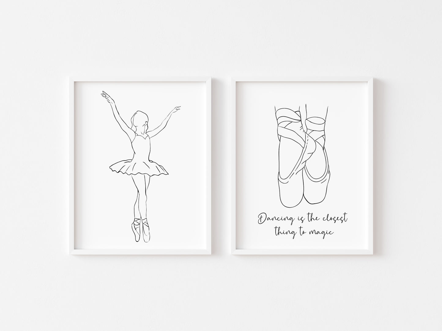 Ballet Dancing prints, line drawing ballet dancer girls Wall Art (unframed)