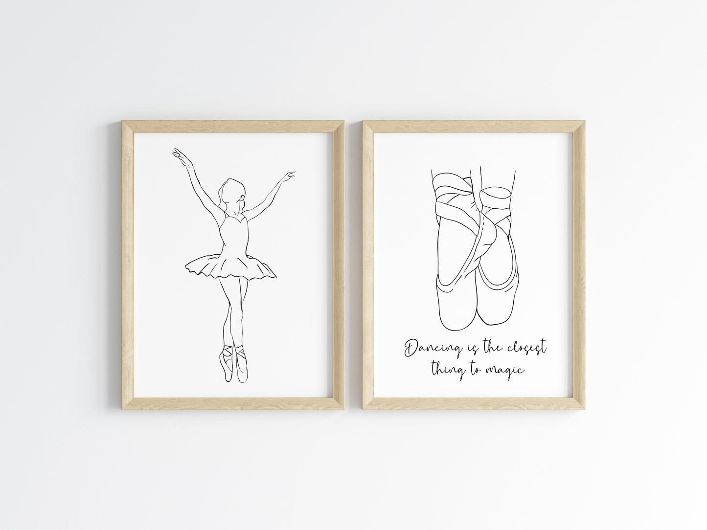 Ballet Dancing prints, line drawing ballet dancer girls Wall Art (unframed)