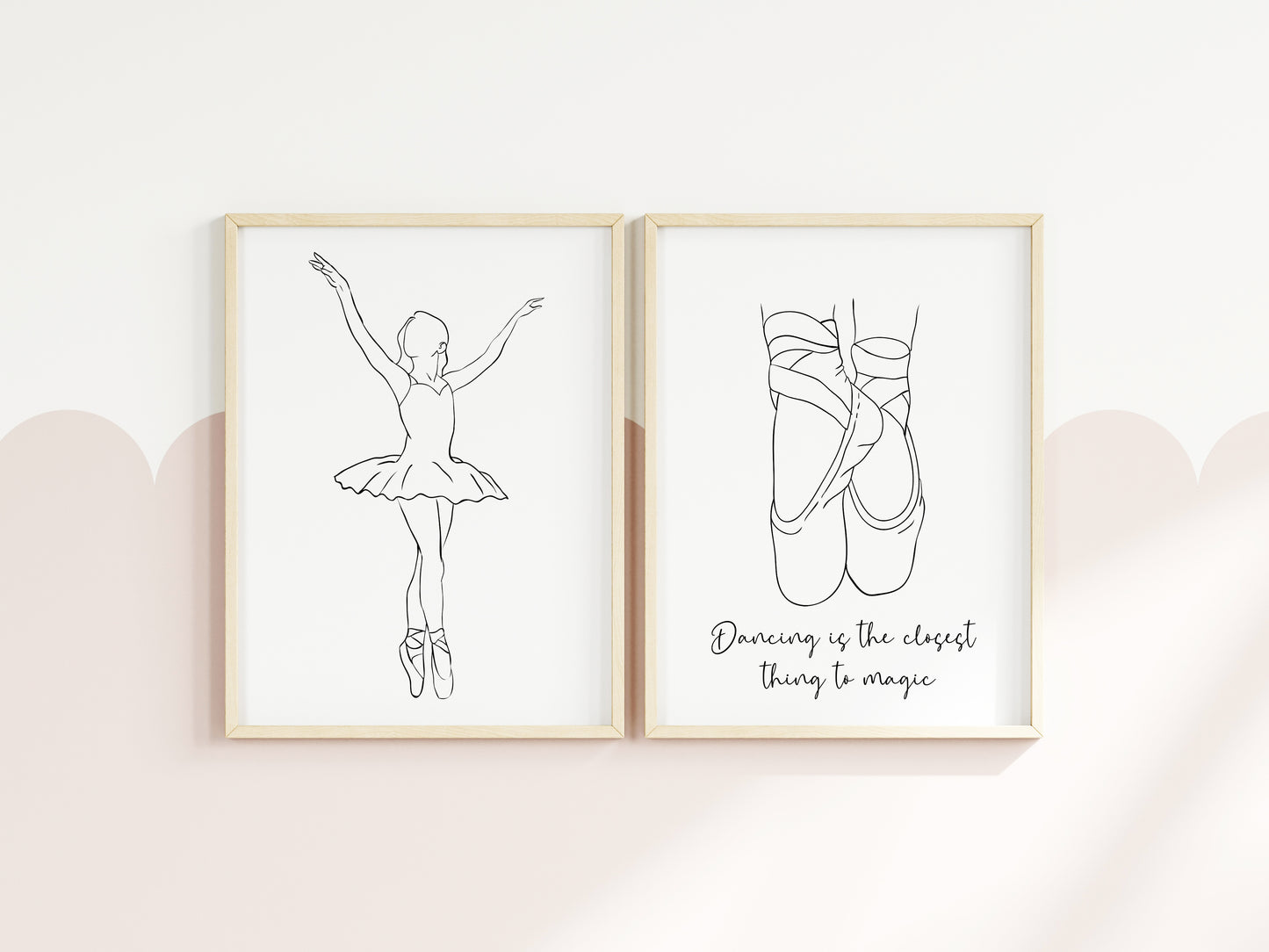 Ballet Dancing prints, line drawing ballet dancer girls Wall Art (unframed)