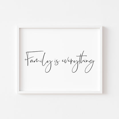 Family is everything landscape simplistic family, home living quote unframed wall art poster print