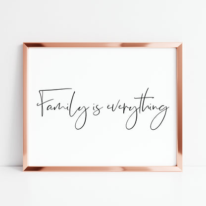 Family is everything landscape simplistic family, home living quote unframed wall art poster print