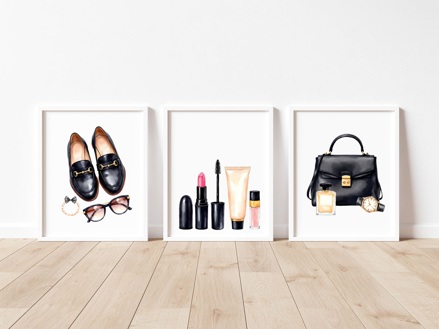 Fashion Prints Set watercolour bedroom dressing room Unframed Wall Art Posters