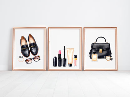 Fashion Prints Set watercolour bedroom dressing room Unframed Wall Art Posters