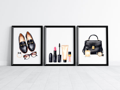 Fashion Prints Set watercolour bedroom dressing room Unframed Wall Art Posters