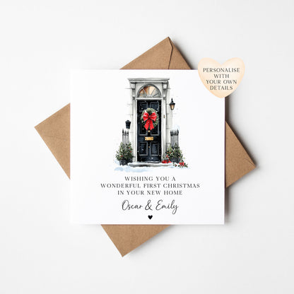 Christmas Card, Merry Xmas in your New Home, personalised card with envelope