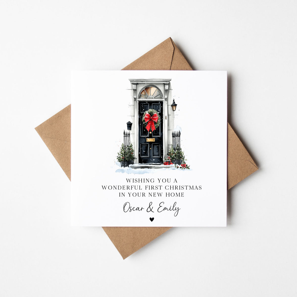 Christmas Card, Merry Xmas in your New Home, personalised card with envelope