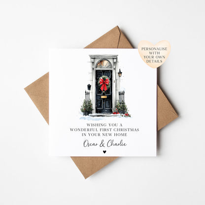 Christmas Card, Merry Xmas in your New Home, personalised card with envelope