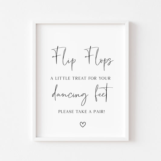 Flip Flops, A little treat for your dancing feet simplistic wedding sign wedding unframed wall art poster print