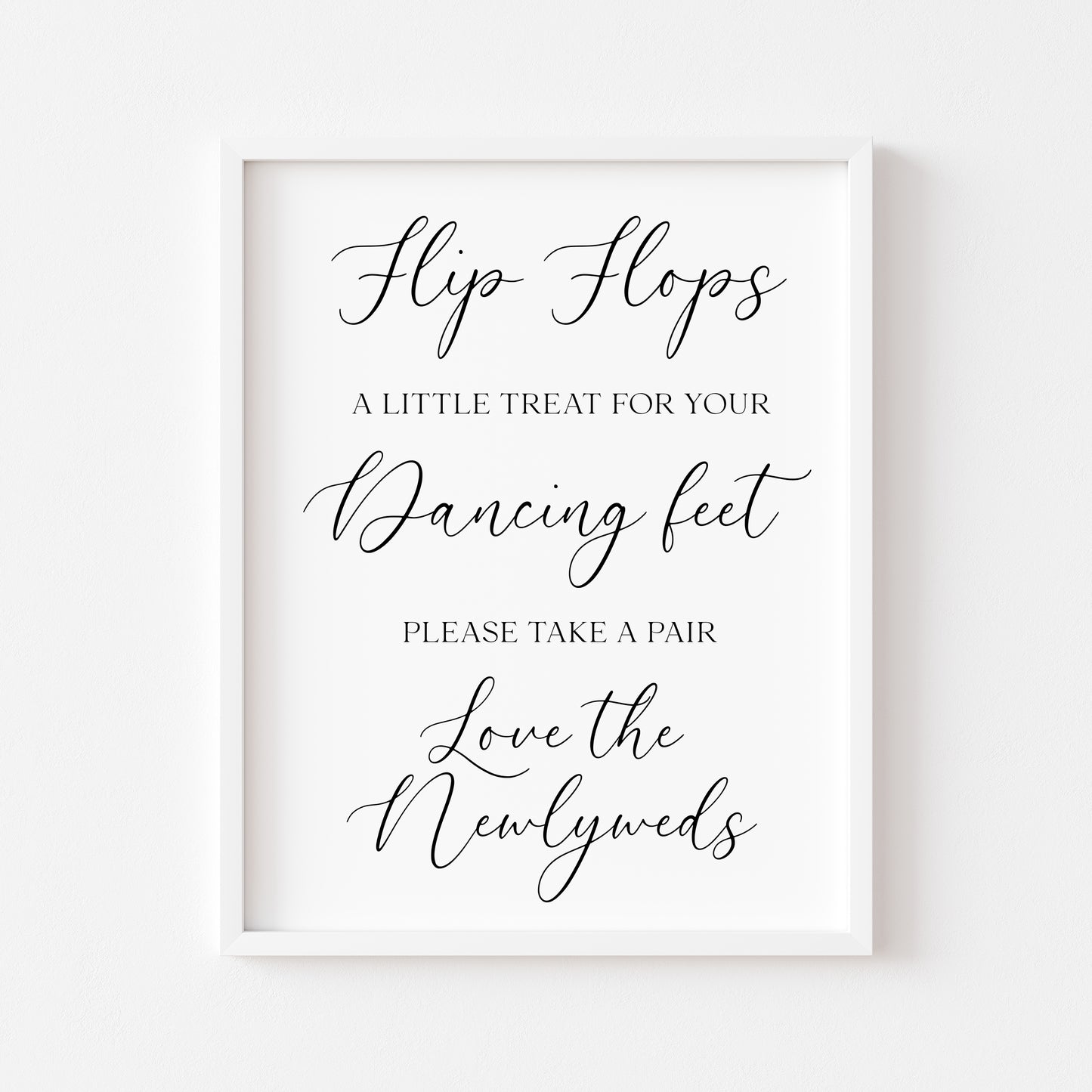 Flip Flops Wedding Print Dancing Feet wedding day sign Decor (Unframed)