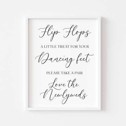 Flip Flops Wedding Print Dancing Feet wedding day sign Decor (Unframed)