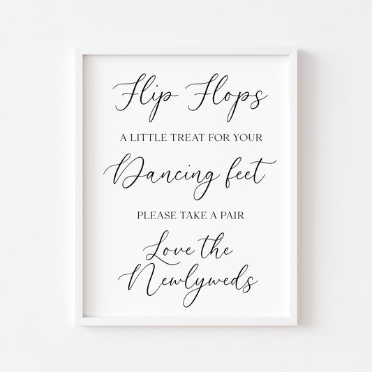 Flip Flops Wedding Print Dancing Feet wedding day sign Decor (Unframed)