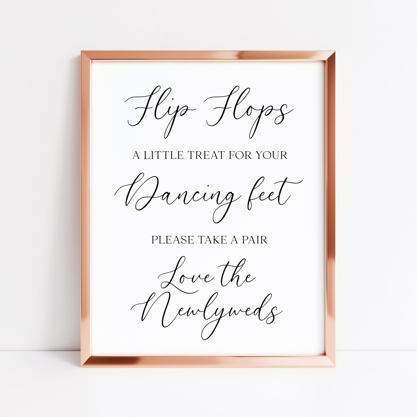 Flip Flops Wedding Print Dancing Feet wedding day sign Decor (Unframed)