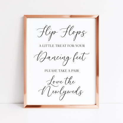 Flip Flops Wedding Print Dancing Feet wedding day sign Decor (Unframed)