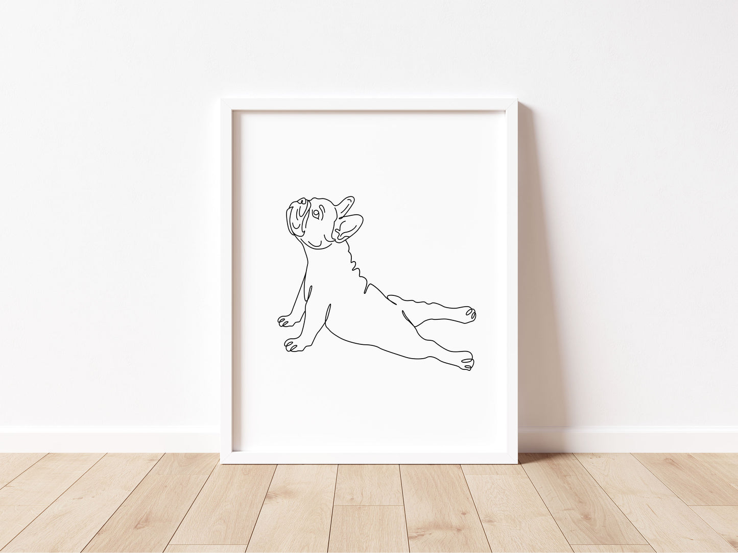 Frenchie Stretch Dog Print Line drawing funny Dog Wall Art unframed poster