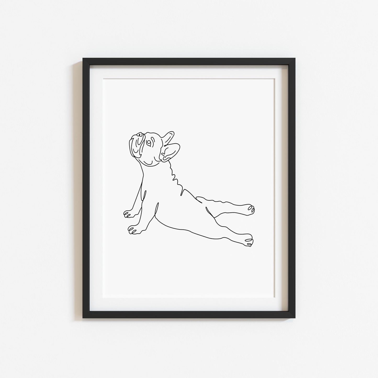 Frenchie Stretch Dog Print Line drawing funny Dog Wall Art unframed poster