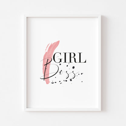 Girl boss motivational bedroom unframed wall art poster print