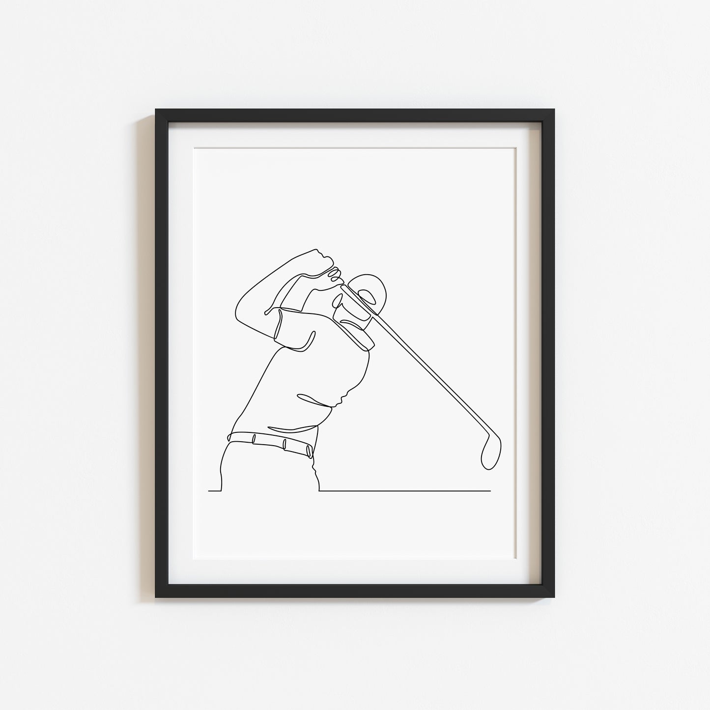 Golf line drawing illustration golfing mens unframed wall art poster print