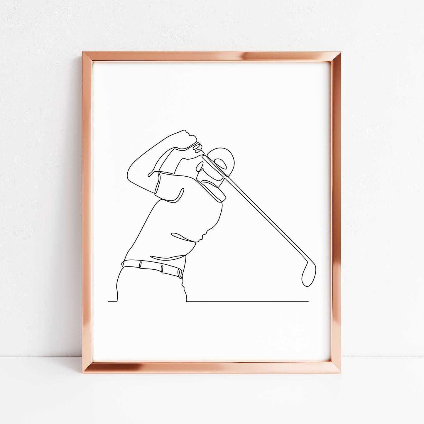 Golf line drawing illustration golfing mens unframed wall art poster print