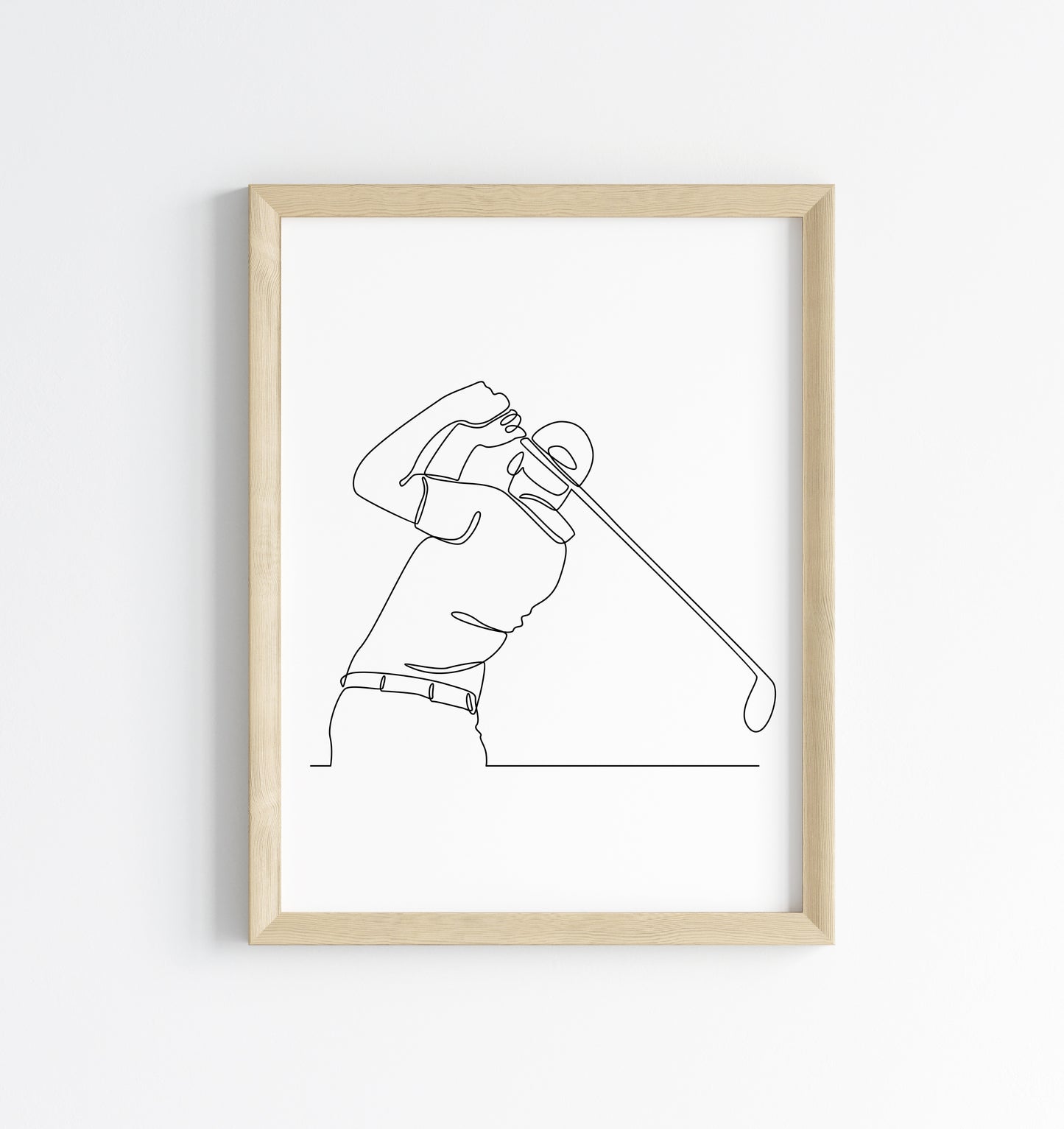 Golf line drawing illustration golfing mens unframed wall art poster print