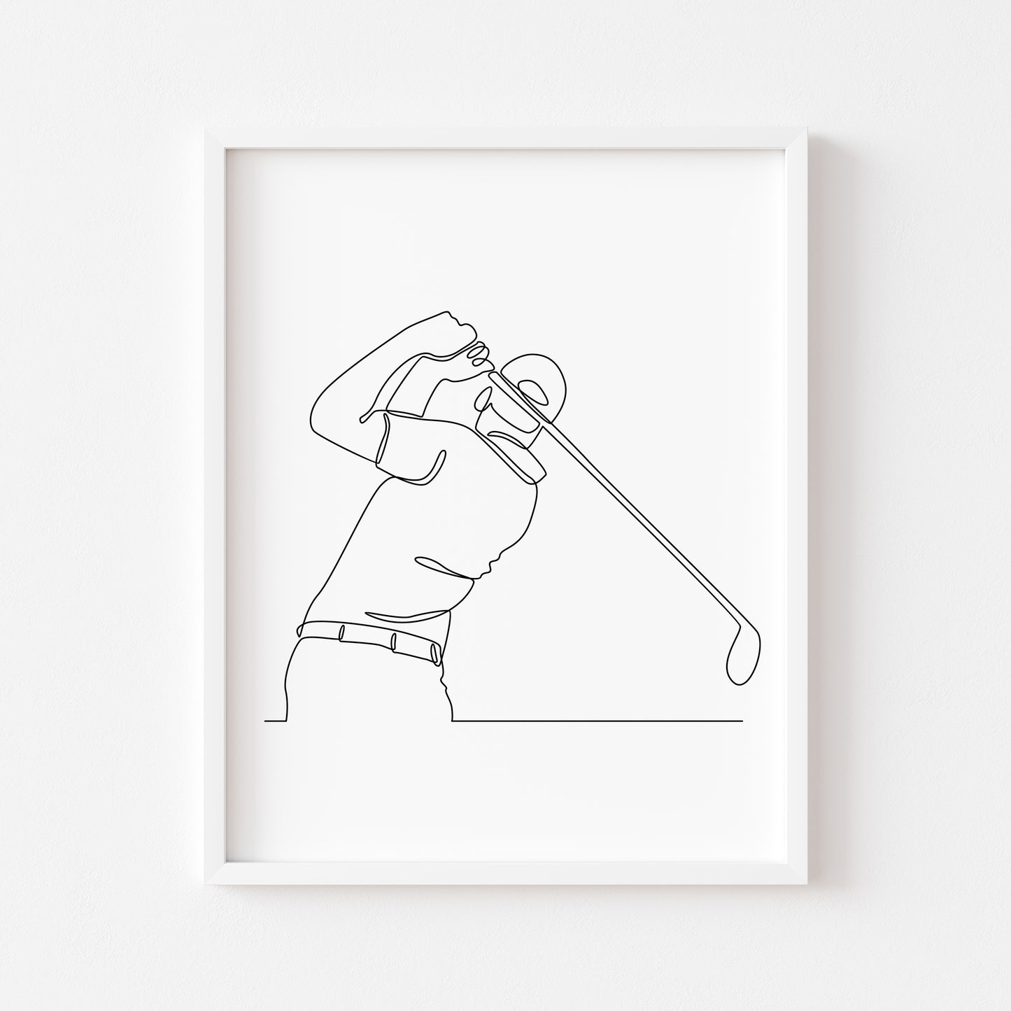Golf line drawing illustration golfing mens unframed wall art poster print