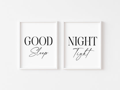 Good night Sleep Tight Prints couples Bedroom Wall Art (unframed)