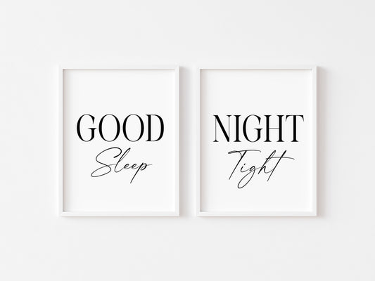 Good night Sleep Tight Prints couples Bedroom Wall Art (unframed)