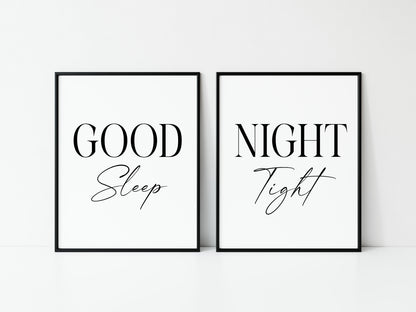 Good night Sleep Tight Prints couples Bedroom Wall Art (unframed)
