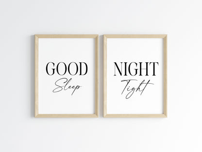 Good night Sleep Tight Prints couples Bedroom Wall Art (unframed)