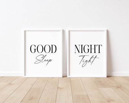 Good night Sleep Tight Prints couples Bedroom Wall Art (unframed)