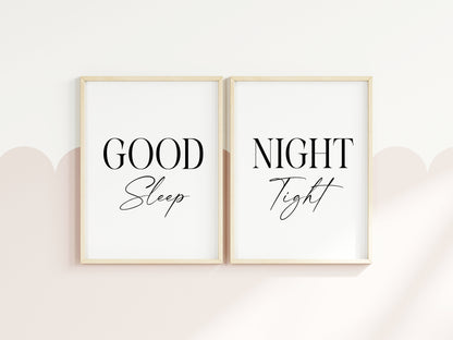 Good night Sleep Tight Prints couples Bedroom Wall Art (unframed)