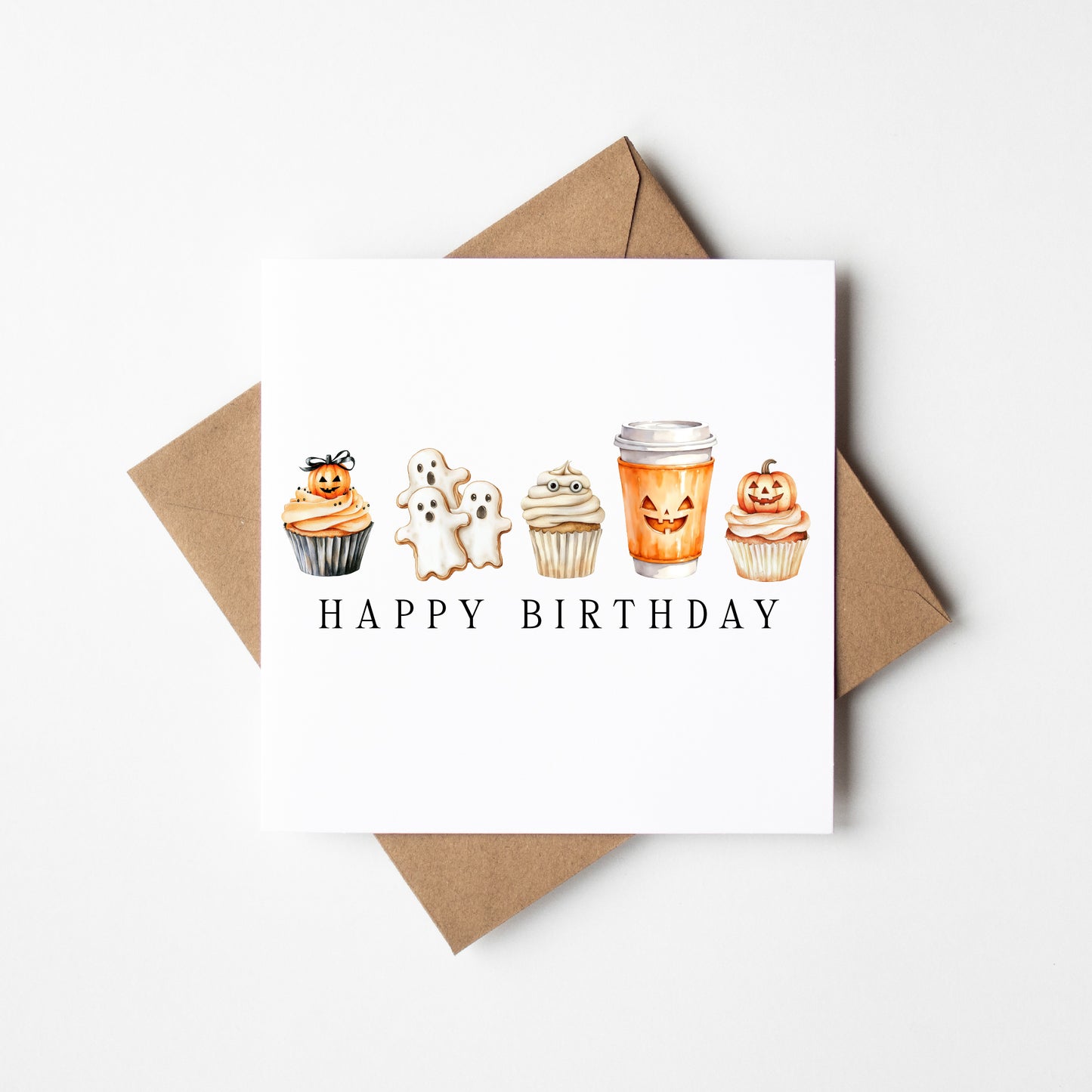 Halloween Birthday card Personalised unique seasonal card with envelope