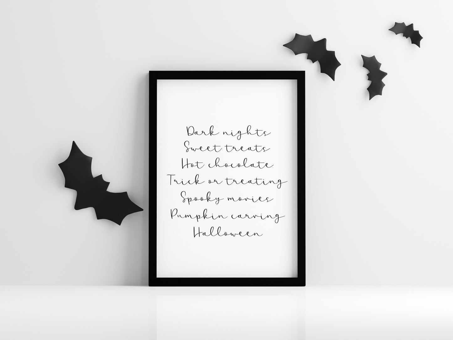 Halloween print, Halloween description sign seasonal fall unframed wall art poster print