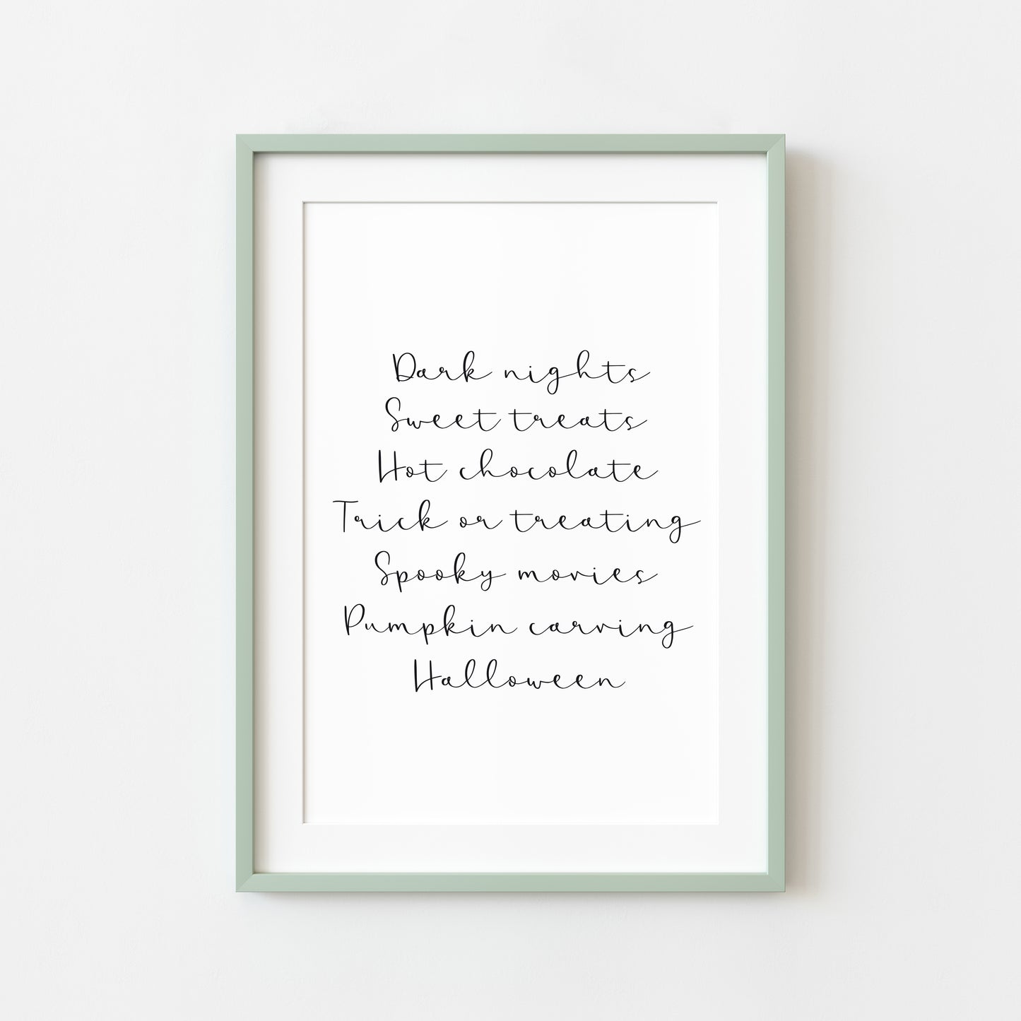 Halloween print, Halloween description sign seasonal fall unframed wall art poster print