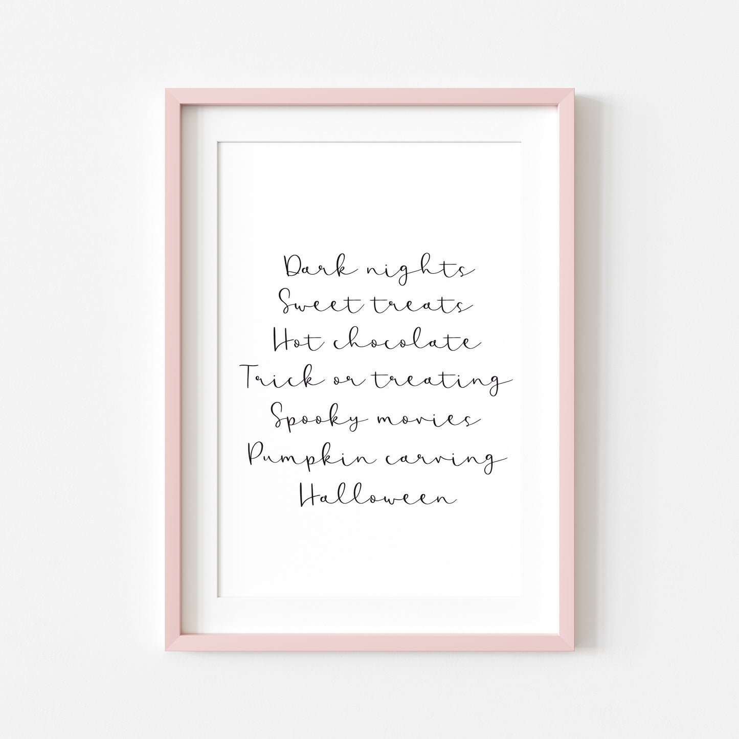 Halloween print, Halloween description sign seasonal fall unframed wall art poster print