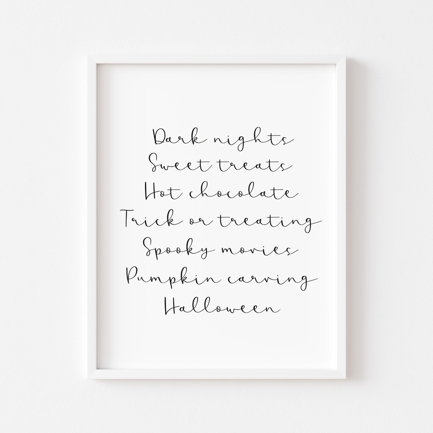 Halloween print, Halloween description sign seasonal fall unframed wall art poster print